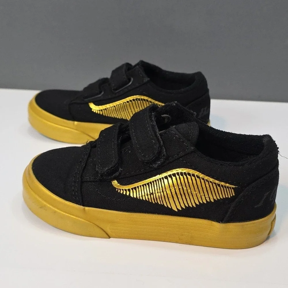 Vans Old Skool V Harry Potter Toddler Sneakers Golden Snitch Size 7‎ Toddler